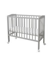Waldin  Bedside Crib 2in1 Art.297551 Grey Puidust 2-ühes võrevoodi/häll ratastel madratsiga