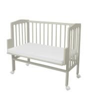 Waldin  Bedside Crib 2in1 Art.297552 Olive Wooden 2-in-1 crib/cradle on wheels with a mattress