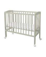 Waldin  Bedside Crib 2in1 Art.297552 Olive Wooden 2-in-1 crib/cradle on wheels with a mattress