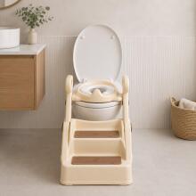Vaikų tualeto sėdynė su laipteliais ir rankenomis ECOTOYS