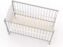 Elf Bed Zephyr Drawer Art.298057 White\Grey Medinė kūdikio lovelė su stalčiumi daiktams susidėti (120x60 cm)