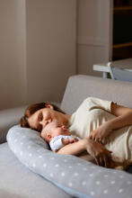 La Bebe™ Moon Satin Art.33558 Grey Additional Cotton Satin Cover for U-Shaped Pregnancy Pillow 36x185 cm