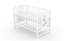 Elf Bed Petal II Art.2981412 White/Grey  Medinė kūdikio lovelė 120x60 cm