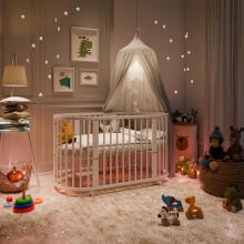 Elf Bed Crib Ovi  3 in 1 Art.298149 Cashmere  Daugiafunkcinė medinė transformuojama lovelė 3 viename