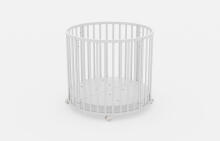 Elf Bed Crib Roundy  Art.298157 White Stilinga apvali medinė lovelė