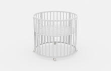 Elf Bed Crib Roundy  Art.298160 Cashmere Stilinga apvali medinė lovelė