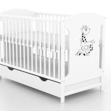 Elf Bed Meadow Drawer Art.298164 White/Natural Medinė kūdikio lovelė su stalčiumi daiktams susidėti (120x60 cm)