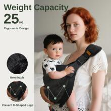 Kidsworld Baby Carrier Art.298329 Black Adjustable Ergonomic Toddler Carrier