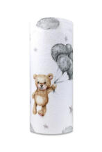 Diaper - 1319 - FLANNEL PRINT - EGA - TEDDY BEAR with BALLOONS- size 70x80 cm