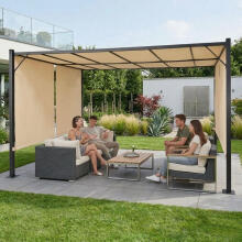 Terasinė pergola 3x4 m plieninė pavėsinė su bežine danga MultiGarden