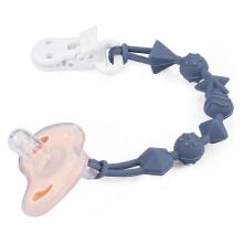 Kidsworld Silicone Pacifier Clip  Art.298740 Mix  Pastelinės žalios spalvos ąžuolo grandinėlė (čiulptuko laikiklis) su segtuku