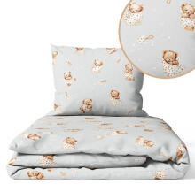Cover set - 2 pcs - 120x90, 40x60  - BEAR iN BLANKET - GREY