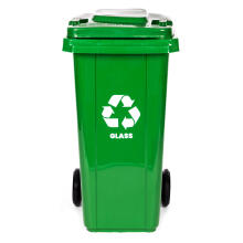 240L didelis ratinis konteineris su guminiais ratais – geltonas plastikui