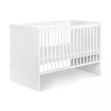 Klups Dalia Set Art.299154 White Medinė vaikiška lovelė (120x60 cm) be stalčiaus daiktams + kokoso pluošto čiužinys (120x60x8 cm)