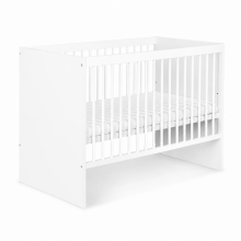 Klups Dalia Set Art.299154 White Medinė vaikiška lovelė (120x60 cm) be stalčiaus daiktams + kokoso pluošto čiužinys (120x60x8 cm)