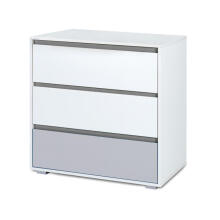 Klups Dalia Set Art.299155 White Medinė vaikiška lovelė (120x60 cm) be stalčiaus daiktams + kokoso pluošto čiužinys (120x60x8 cm)+komoda