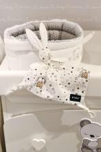 La Bebe™ Sleep Comforter Gift Set Art.299202 Black Bunnies Minkšta apsauginė antklodė + čiulptuko laikiklis