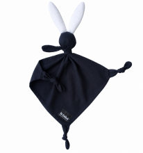 La Bebe™ Sleep Comforter Gift Set Art.299202 Black Bunnies Minkšta apsauginė antklodė + čiulptuko laikiklis