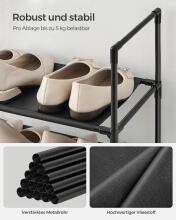Metal Shoe Storage Art.299215 Black Batų lentyna,  metalinė spintelė su lentynomis, 33 x 33 x 173 cm