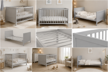 Roba Kombi Crib Art.299488 Taupe Beige Transformuojama medinė lovelė (140x70 cm)