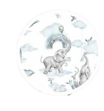 Bedding set - 6  parts - 120/90/360 - ELEPHANT in the RAINBOW - BLUE