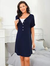 Italian Fashion Nightdress Art.299895 Navy  Nėščiųjų/žindymo naktinukai