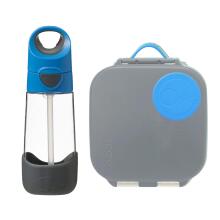 B.BOX 63037 Zestaw Mini Lunchbox + butelka tritanowa ze słomką 450ml Blue Slate
