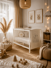 Elf Bed Bloom Art.300021 Bear White Детская деревянная кроватка 120x60см