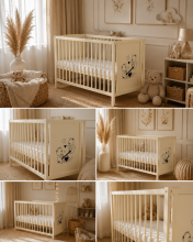 Elf Bed Bloom Art.300022 Bear Taupe Детская деревянная кроватка 120x60см