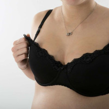 La Bebe™ Boutique Lingerie Basic Cotton Art.31284 Black Nursing bra with removable padded cup and stable breast support