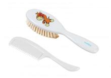 „BabyOno Art.567“ šepetėlis natūraliais šereliais NATURAL SUPER SOFT + šukos