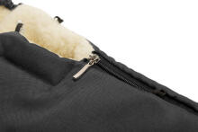 Sensillo Classic Romper Bag Art.823 Black/Wool vežimėlio miegmaišis su avies vilnos pamušalu