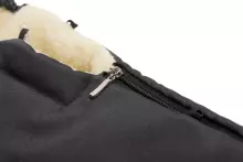 Sensillo Classic Romper Bag Art.823 Black/Wool vežimėlio miegmaišis su avies vilnos pamušalu