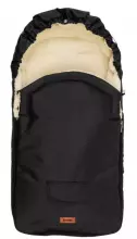 Sensillo Classic Romper Bag Art.823 Black/Wool vežimėlio miegmaišis su avies vilnos pamušalu