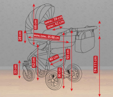 „Camarelo Sevilla Art.XSE-9“ universalus vaikų kombinuotas išskirtinis vežimėlis
