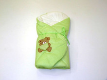 „Mamo Tato Teddy Bears 2 Col.“ daugiafunkcinė žalios medvilnės antklodės antklodė (naujagimiui) 80x80cm