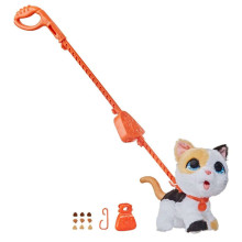 Hasbro  Art.E8898 FurReal Friends Poopalots Big Wags  Kitty Interactive Pet Toy, Connectible Leash System, Ages 4 and Up