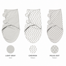 Summer Infant Art.40181 Swaddle Me Gray/White Medvilninis vystyklas patogiam miegui; tinka vynioti 3,2–6,4 kg svorio kūdikius