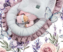 La Bebe™ Babynest Cotton Art.42110 Yellow/Grey Гнездышко – кокон для новорожденных