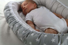 La Bebe™ Babynest Cotton Art.42110 Yellow/Grey Ligzdiņa - kokons jaundzimušajiem