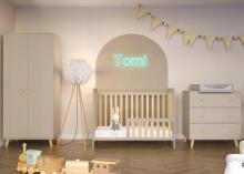 Bebe Basic Bedding Wood Set Tomi Art.43655 Cashmere   Vaikų baldų komplektas: lova ir komoda