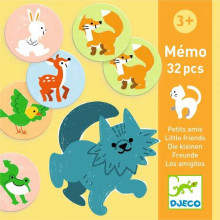 Djeco Memo Little Friends Art.DJ80184 Развивающая игра Memo - Маленькие друзья 32 шт.