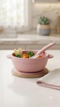 PandaEar Silicone Dinner Set Art.52400 Pink   Silikoninių virtuvės reikmenų rinkinys