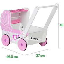 Eco Toys Doll Pram Art.TT003 Деревянная коляска для кукол