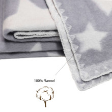 UR Kids Blanket Cotton Art.56948 Stars Grey  Dabīgas kokvilnas pleds/sega bērniem 100x140cm