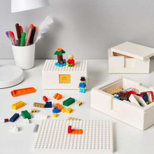 Made in Sweden Bygglek Art.703.721.86 Lego® kaste ar vāku,3 gab