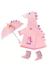 Kids Soft Raincoat Dino Art.63708 Pink  Vaikiškas lietpaltis