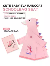 Kids Soft Raincoat Dino Art.63708 Pink  Vaikiškas lietpaltis