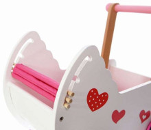 Eco Toys Doll Pram Art.2150 Koka ratiņi lellēm ar gultas veļu