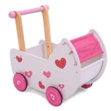 Eco Toys Doll Pram Art.2150 Деревянная коляска для кукол с постельным бельём